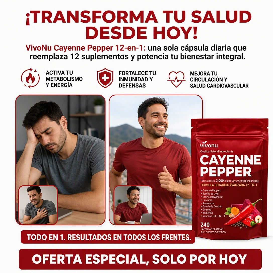 Presentación VIVONU Cayenne Pepper Softgels