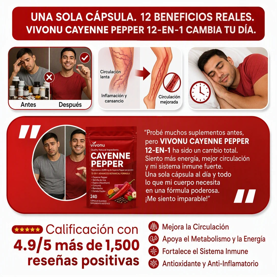 Detalles informativos del producto VIVONU Cayenne Pepper
