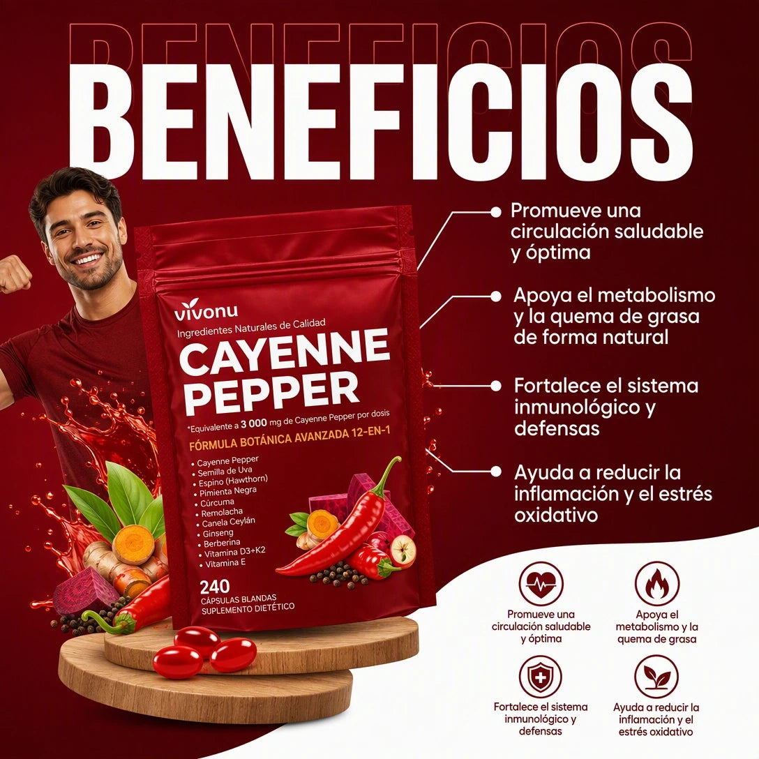 Detalle de VIVONU Cayenne Pepper Softgels